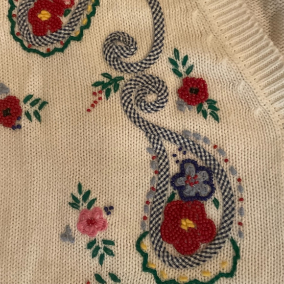 Women's Susan Bristol Cardigan Sweater M White Multi - Picture 5 of 13
